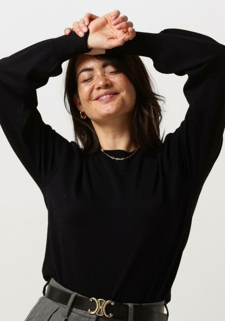 Schwarze NEO NOIR Pullover MAGDALENA SOLID KNIT BLOUSE - large