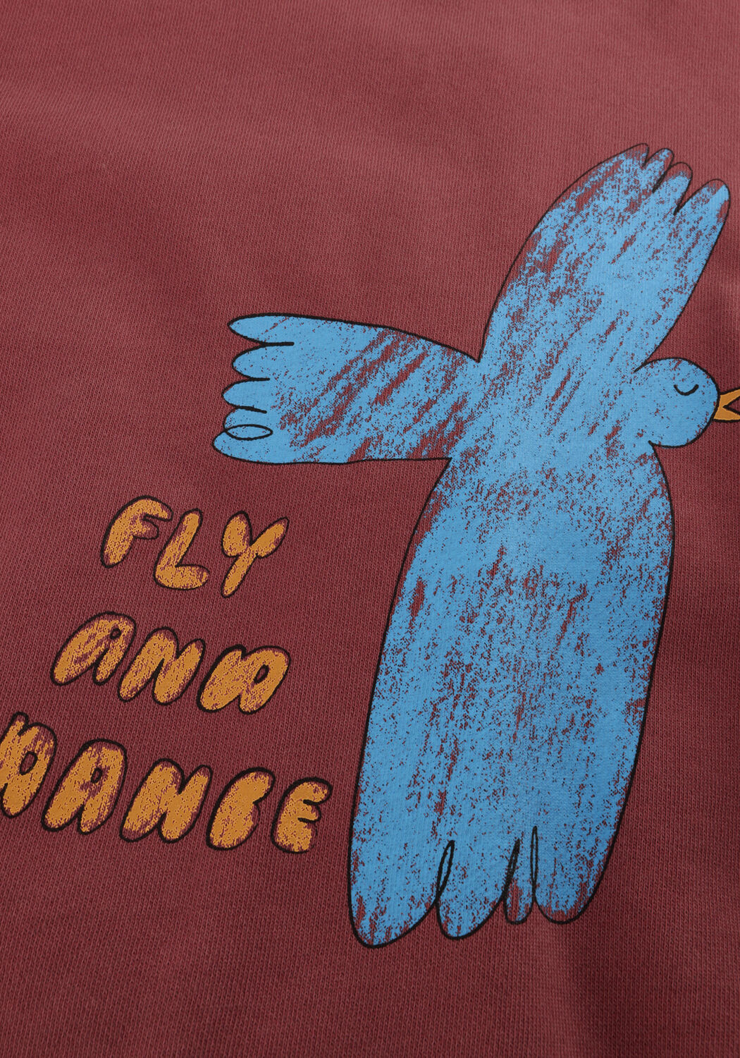 Bordeaux Jelly Mallow Pullover FLYING BIRD PIGMENT SWEATSHIRT - large