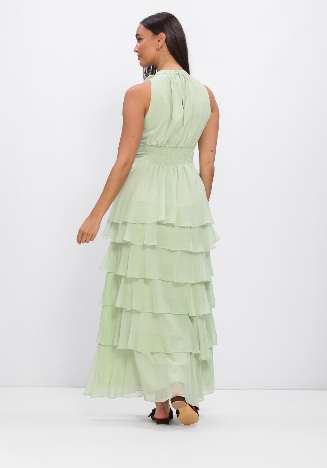 Gr&uuml;ne NEO NOIR Kleider MARLI SOLID CHIFFON DRESS - large