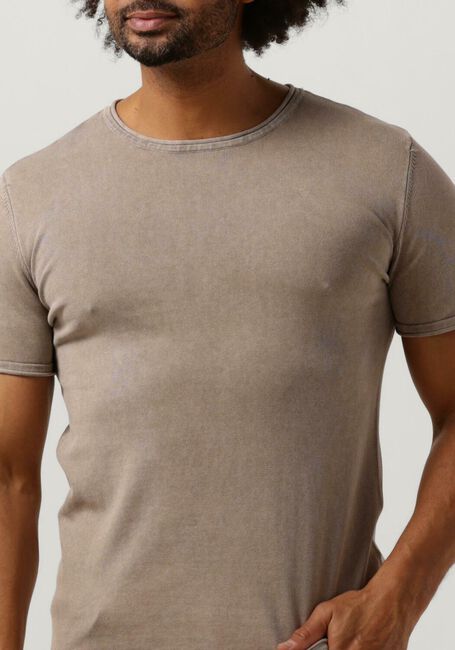 Sand PUREWHITE T-shirt FLAT KNITTED SHIRT SHORTSLEEVE WITH SMALL LOGO ON CHEST - large