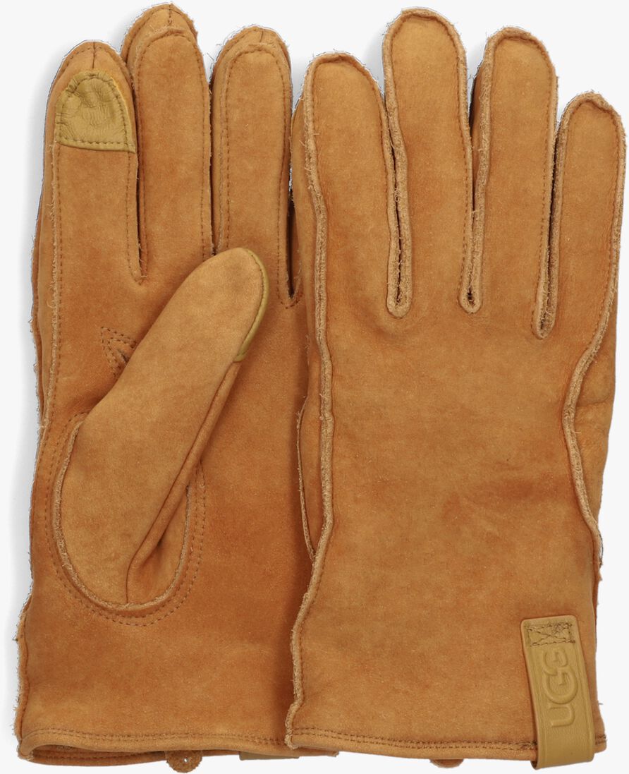 cognacfarbene ugg handschuhe leather clamshell logo glove