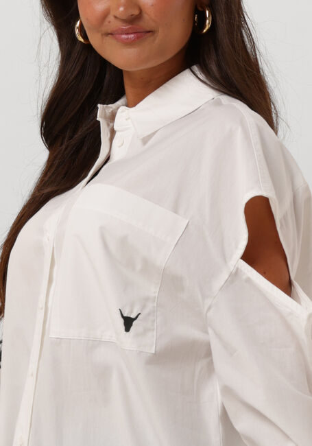 Weiße ALIX THE LABEL Blusen LADIES WOVEN CUT OUT POPLIN BLOUSE - large