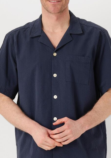 Dunkelblau FORÉT Casual-Oberhemd HUSH SEERSUCKER SS SHIRT - large