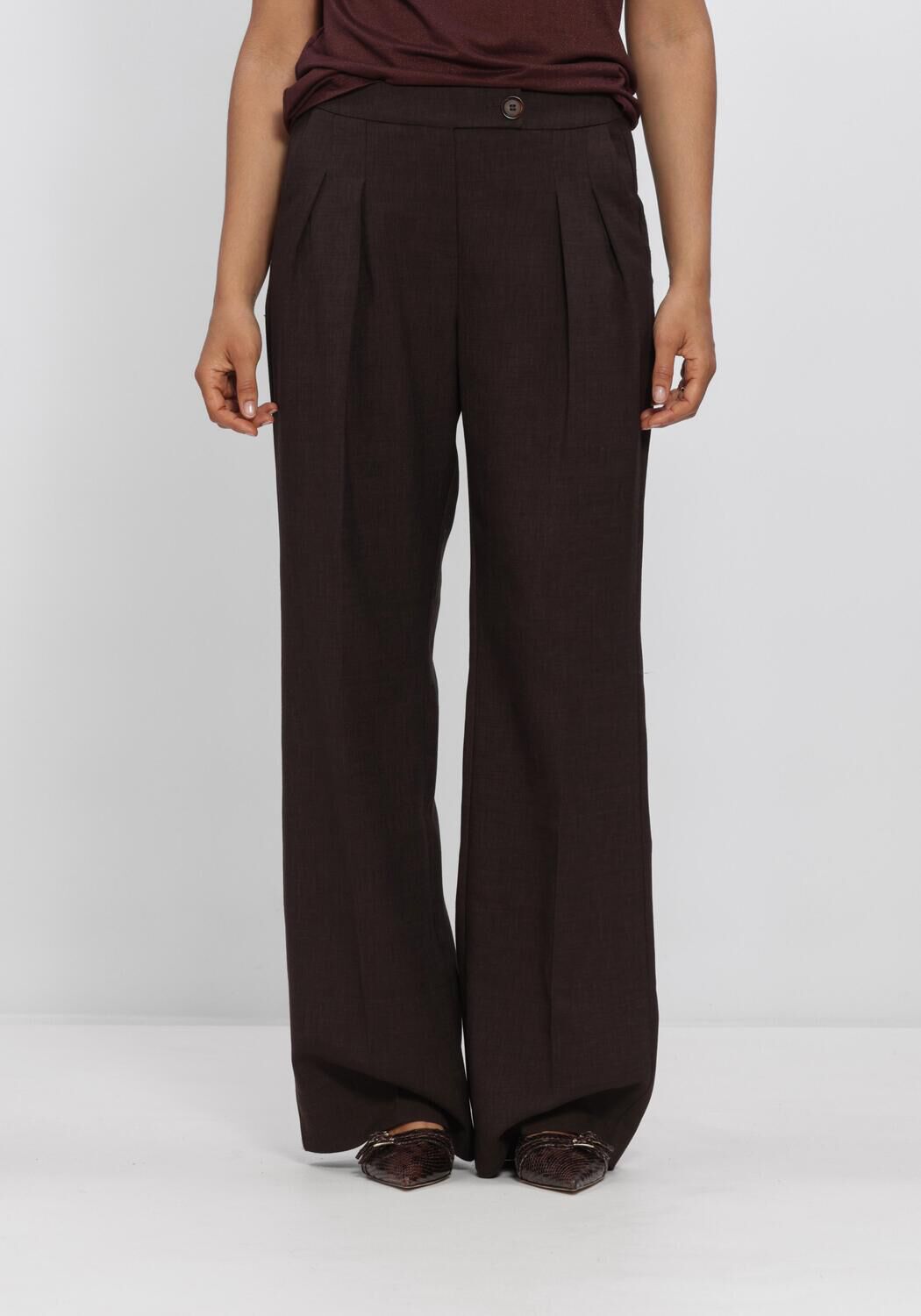 Braune AIMEE THE LABEL Hosen OCEANW6 TROUSERS - large