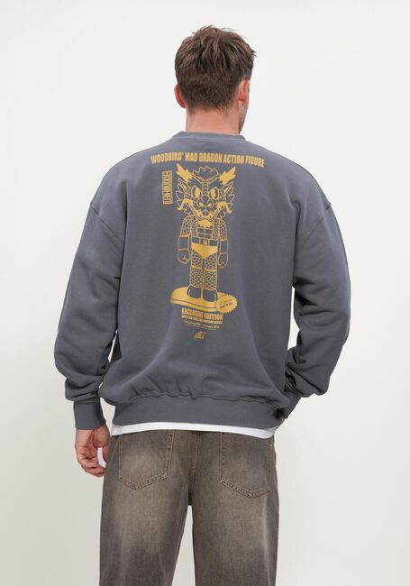 Dunkelgrau WOODBIRD Sweatshirt WBDUKE ACTION CREW - large