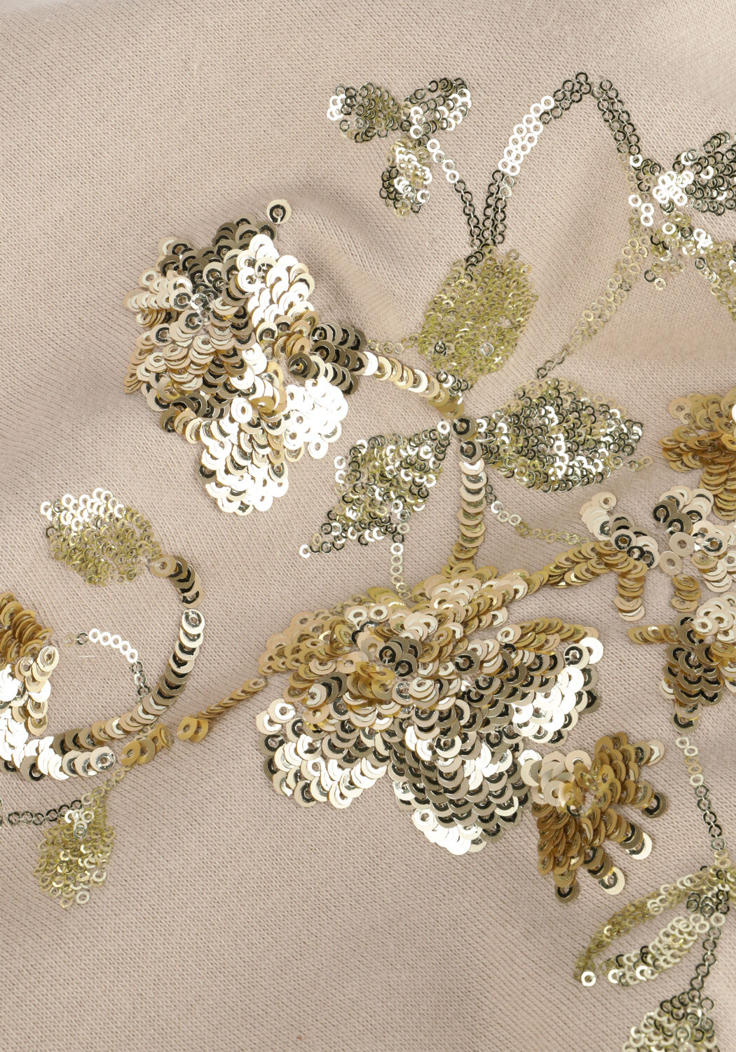 Beige SUMMUM Pullover CROPED EMBELLISHED - large