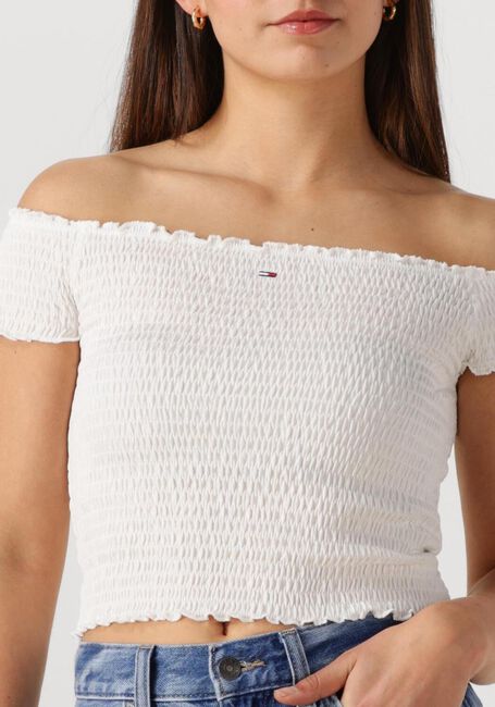 Weiße TOMMY JEANS Top TJW CRP SMOCK TOP - large