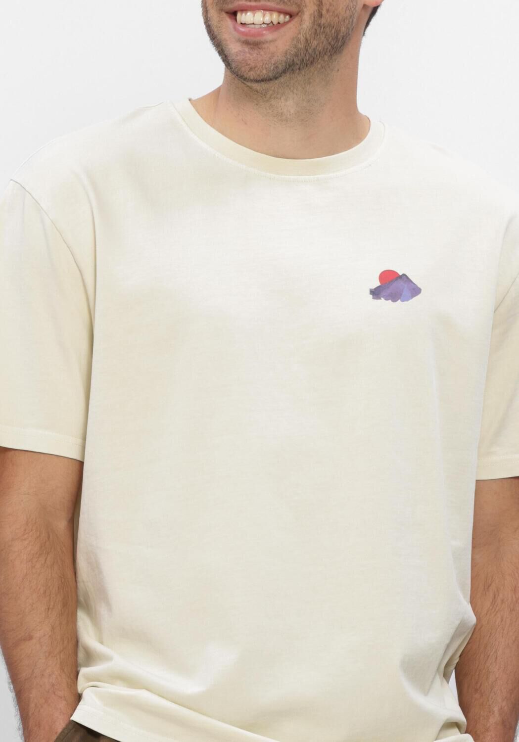 Ecru ANERKJENDT T-shirt AKVILLADS MOUNTAIN SS TEE - large