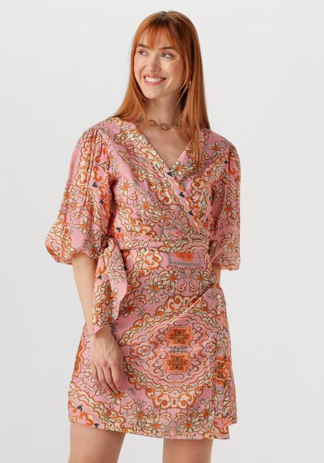Mehrfarbige/Bunte OBJECT Minikleid OBJHOLLY 2/4 RE SHORT WRAP DRESS 138 - large