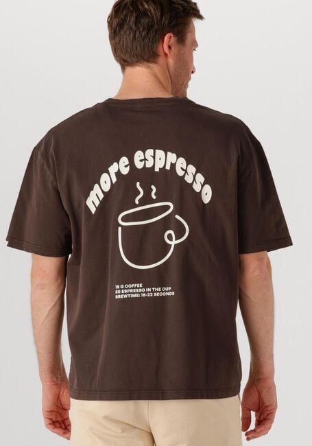 Braune ANERKJENDT T-shirt AKVILLADS ESPRESSO PRINT S/S TEE - large