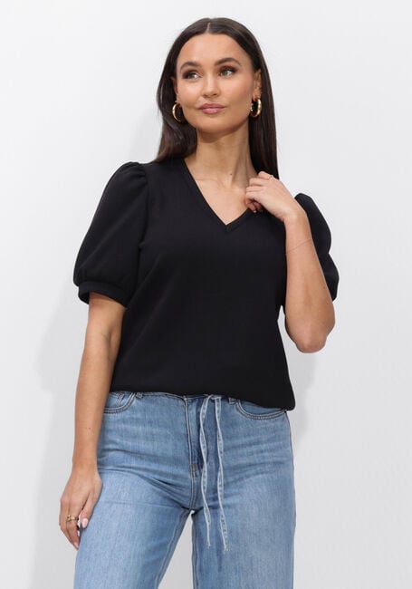 Schwarze OBJECT Top OBJANDREA S/S RE V-NECK TOP - large