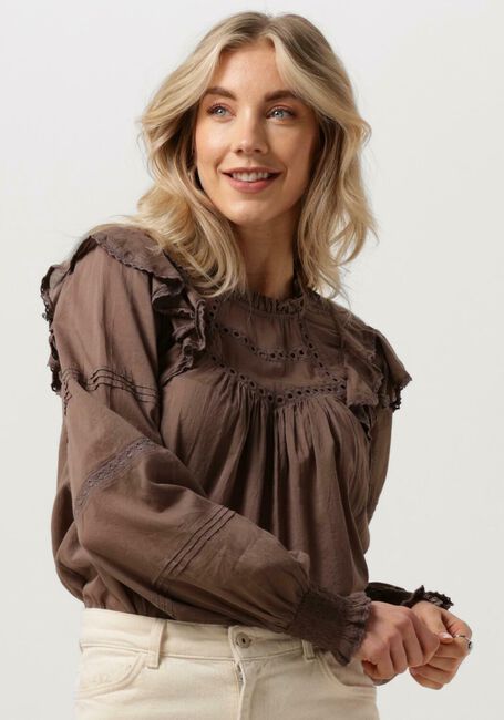 Braune NEO NOIR Bluse SIMKIE S VOILE BLOUSE - large