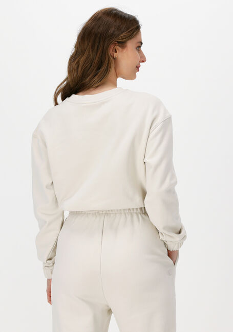 Creme CALVIN KLEIN Sweatshirt TWO TONE MONOGRAM CROP CREW NECK - large