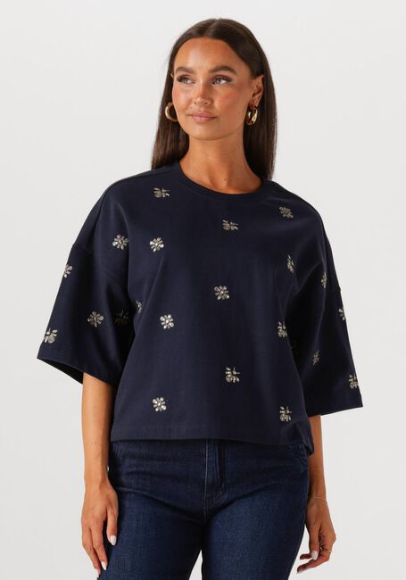 Dunkelblau SUMMUM T-shirt EMBELLISHED SHORTSLEEVE - large
