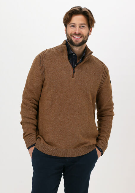 Beige VANGUARD Pullover HALF ZIP COLLAR COTTON GRINDLE - large