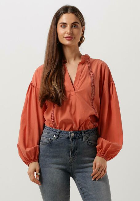Orangene SUMMUM Blusen TOP LACE ACCENT TENCEL/COTTON - large