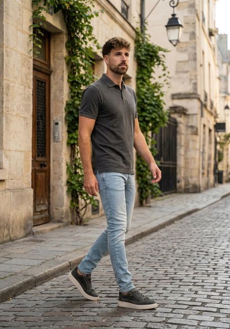 Schwarze G-STAR RAW Polo-Shirt DUNDA OVERDYED SLIM POLO S\S - large