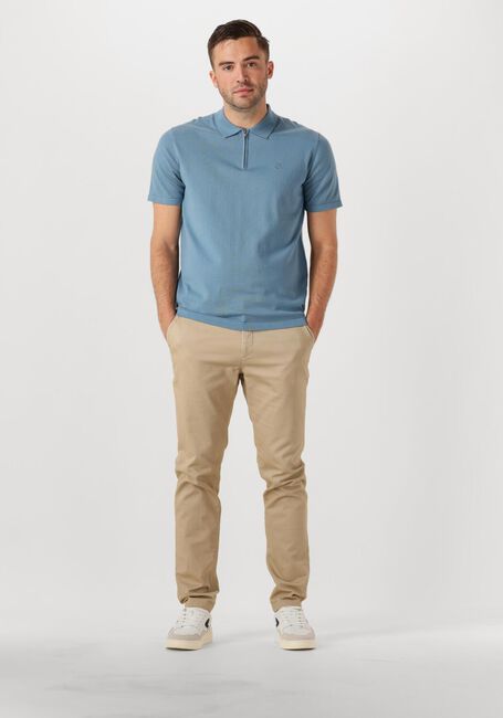 Blaue DSTREZZED Polo-Shirt DORIAN ZIP POLO - large
