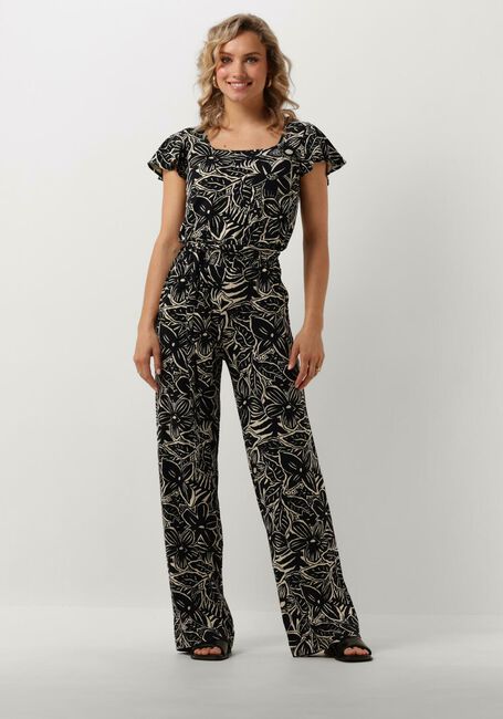 Schwarze JANSEN AMSTERDAM Jumpsuit VFB445 JERSEY PRINTED JUMPSUIT SQUARE NECKLINE - large