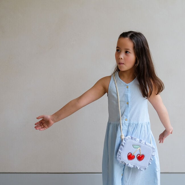 Blaue Mimi & Lula Crossbody taschen STRIPED CHERRY BAG - large