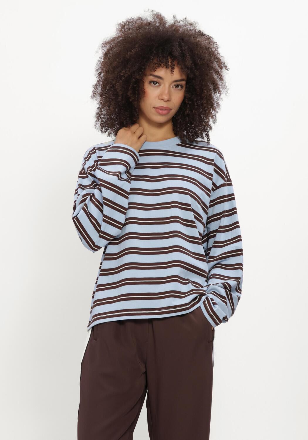 Hellblau CATWALK JUNKIE Top STRIPED LONG SLEEVE - large