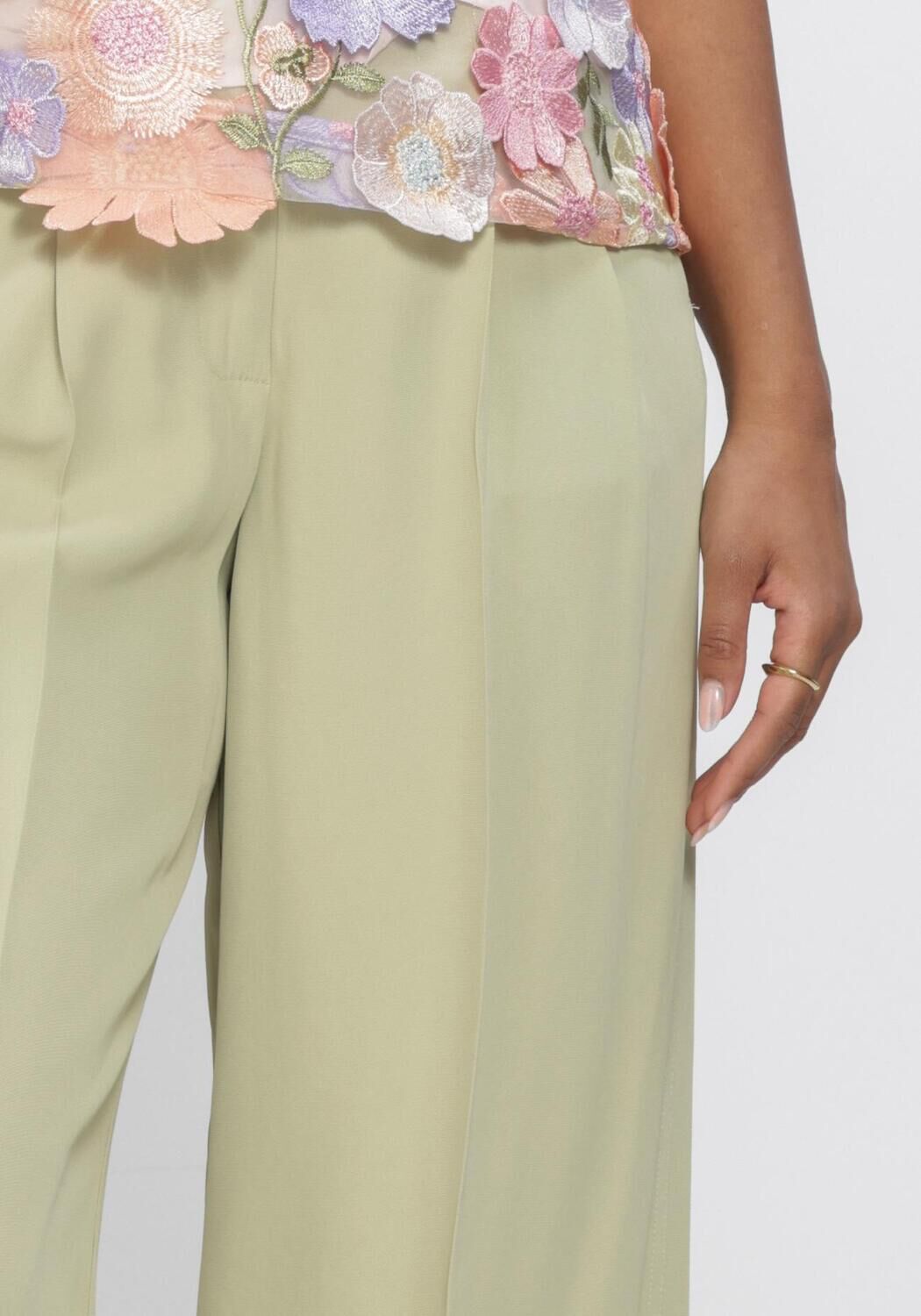 Gr&uuml;ne SELECTED WOMEN Hose SLFEXTRA WIDE ELLIE HW PANT - large