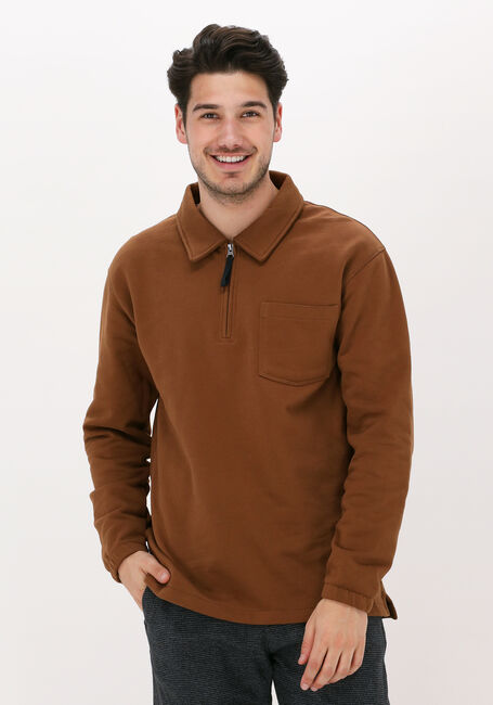 Braune SELECTED HOMME Pullover SLHRELAXREID HALF ZIP SWEAT W - large