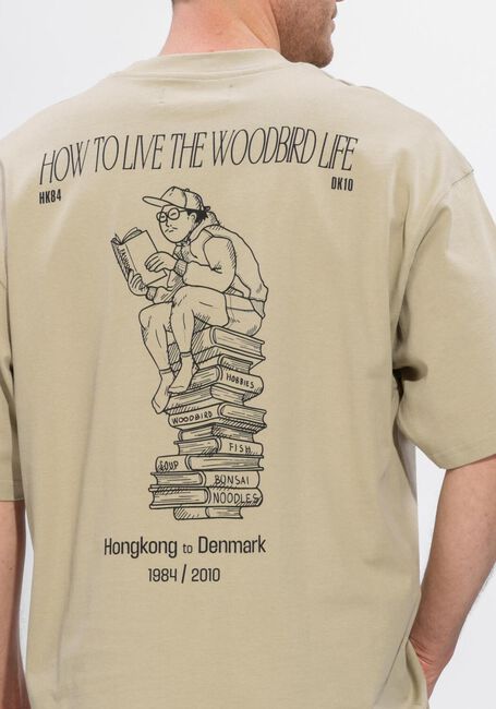 Sand WOODBIRD T-shirt WBBEAM BOOK TEE - large