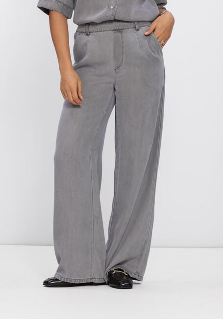 Graue OBJECT Wide jeans OBJFRAME LISA WIDE MW PANTS - large