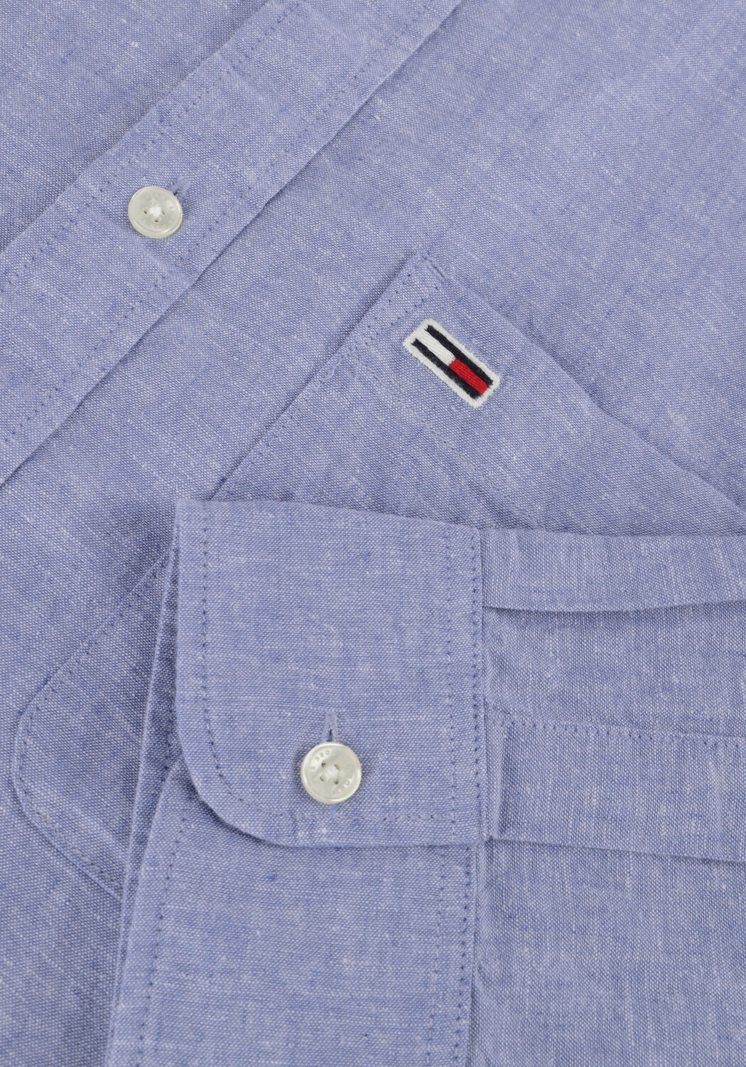 Blaue TOMMY JEANS Casual-Oberhemd TJM REG LINEN BLEND SHIRT - large