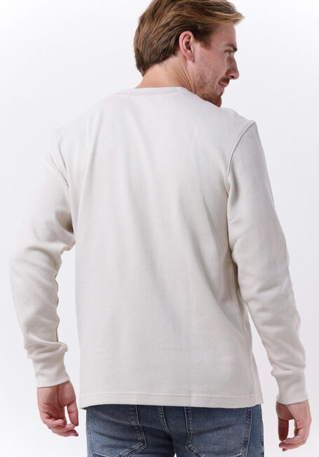 Beige CALVIN KLEIN Pullover SHRUNKEN BADGE LS WAFFLE TEE - large