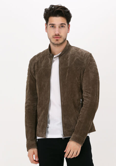 Braune GOOSECRAFT Lederjack ANYTIME BIKER - large