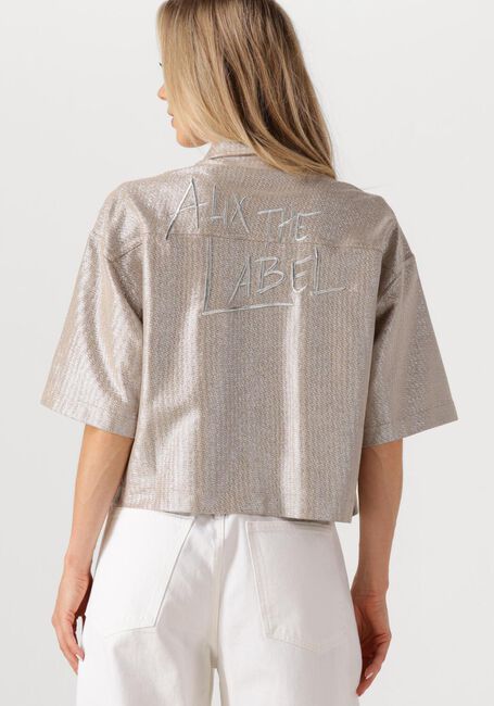 Silberne ALIX THE LABEL Blusen LADIES WOVEN FOIL CROPPED BLOUSE - large