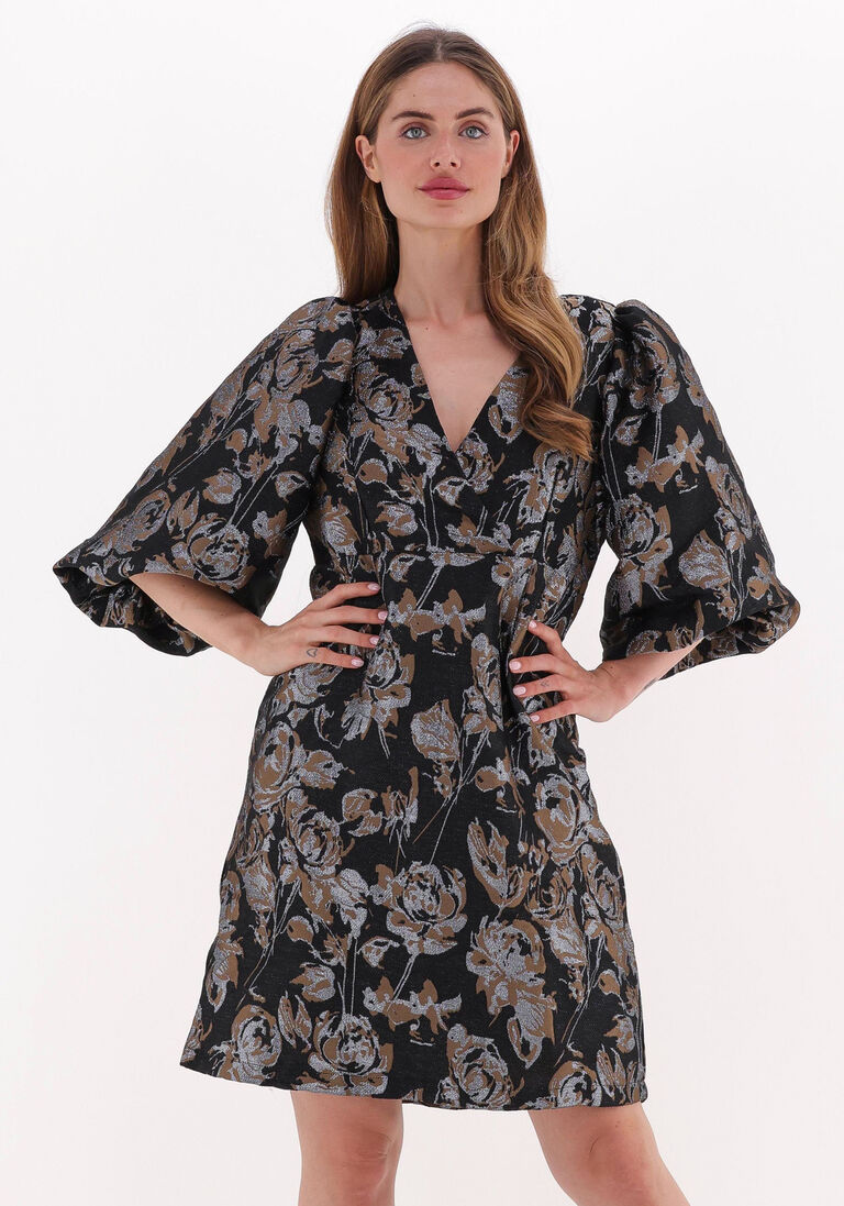 schwarze co'couture minikleid stella jacquard v-dress