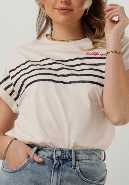 Wei&szlig;e TOMMY HILFIGER T-shirt TLX STRIPE EMB C-NK SS - large