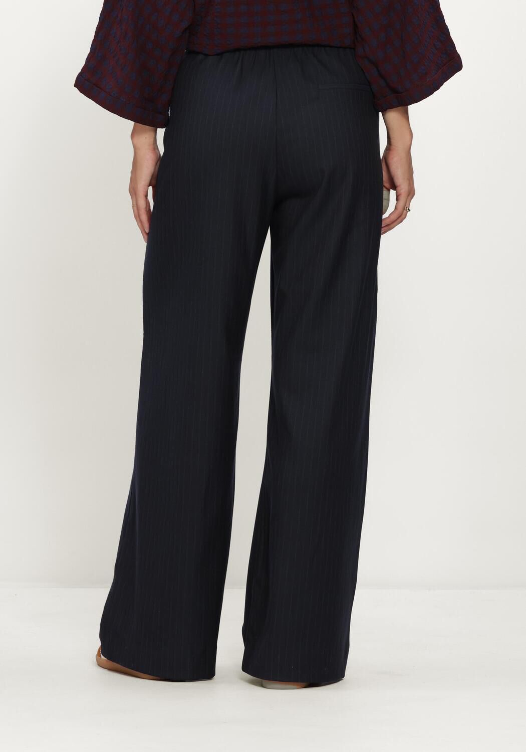Dunkelblau BY-BAR Weite Hose CELIN PINSTRIPE PANTS - large