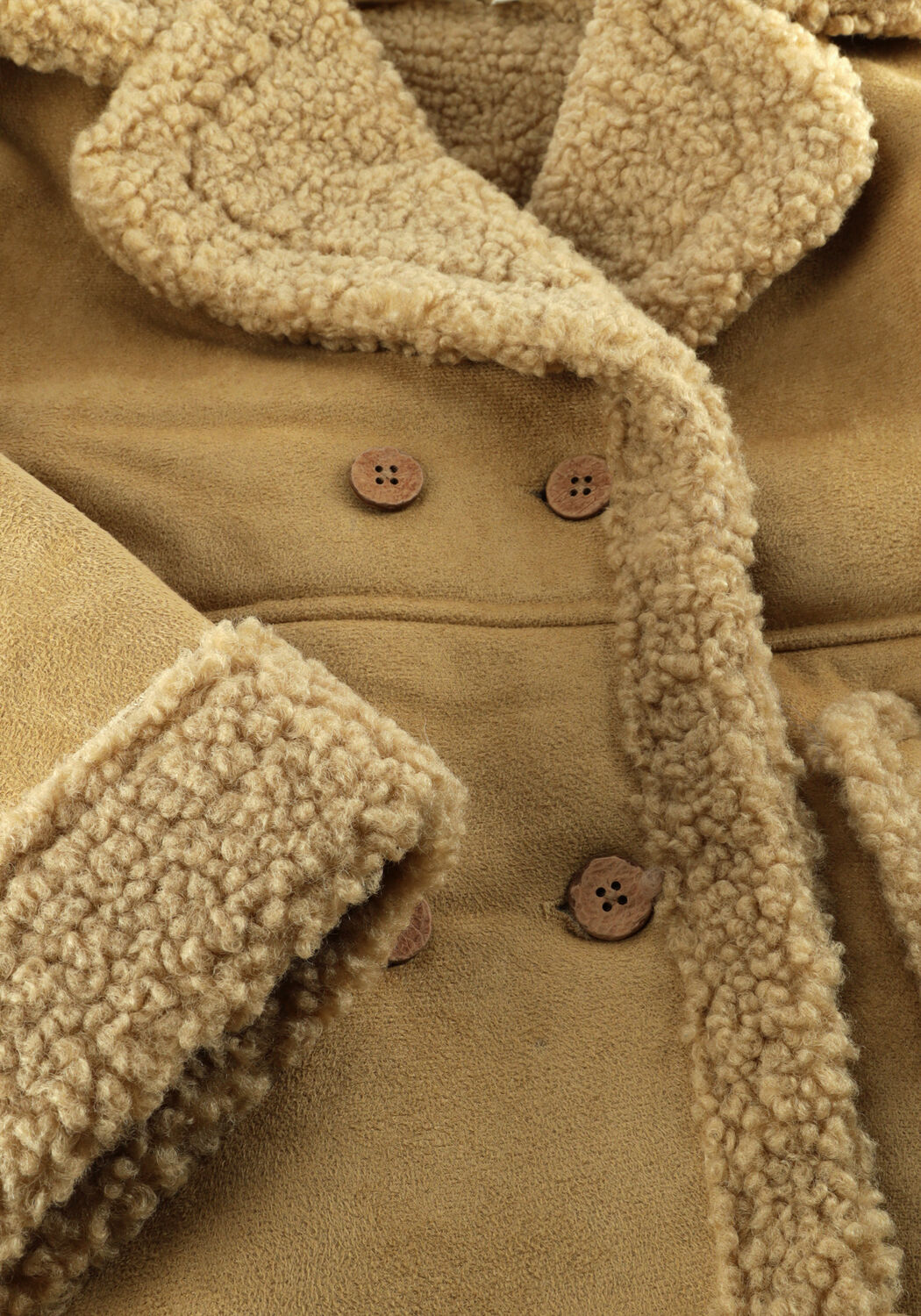 Camelfarbene LIL' ATELIER Teddy-Jacke NMNNESTER OVERSIZED JKT LIL - large