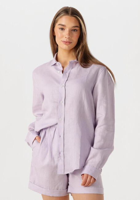 Lila RESORT FINEST Blusen SHIRT 100% LINEN - large