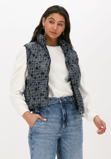 Schwarze MICHAEL KORS Bodywarmer OUTLINE LOGO PUFFER VEST - large