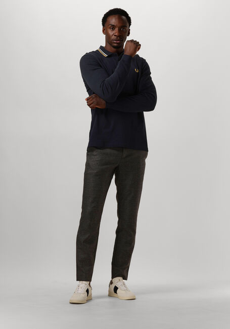 Blaue FRED PERRY Polo-Shirt TWIN TIPPED FRED PERRY SHIRT LONG SLEEVE - large