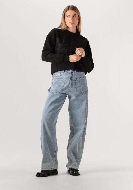 Schwarze HAUTE L'AMITIÉ Sweatshirt LACE APPLICATION SWEAT - large