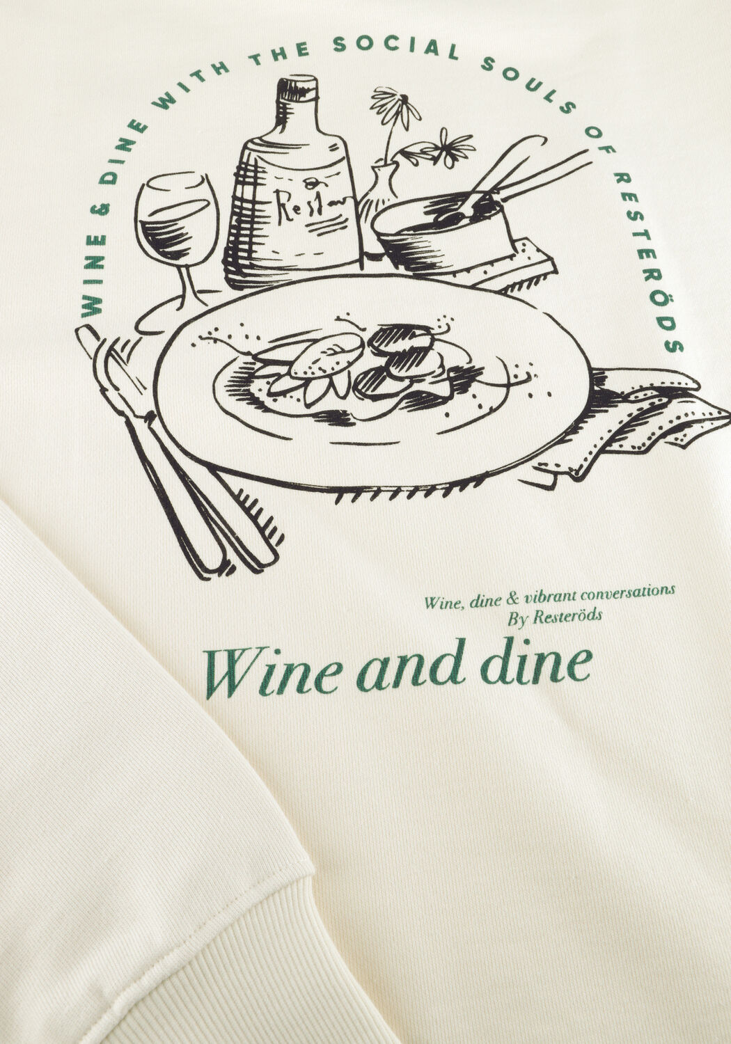 Ecru RESTER&Ouml;DS Sweatshirt DRAKE CREW BACK PRINT - large