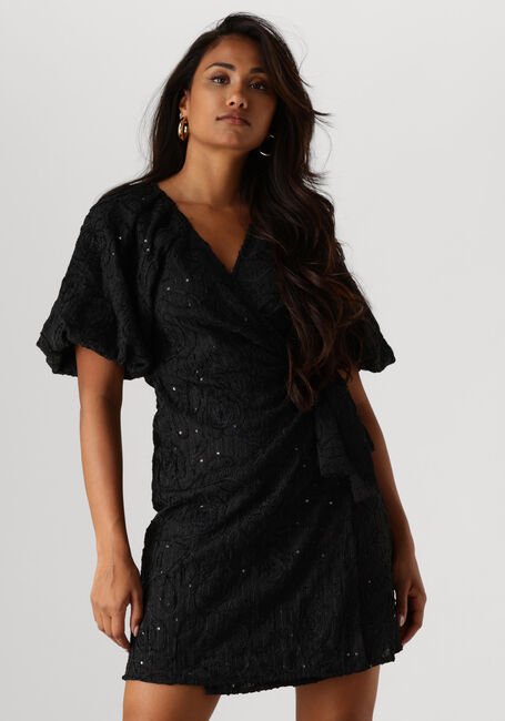 Schwarze OBJECT Minikleid OBJFARA RE 2/4 WRAP DRESS - large