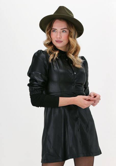 Schwarze NA-KD Minikleid PUFF SLEEVE PU MINI DRESS - large