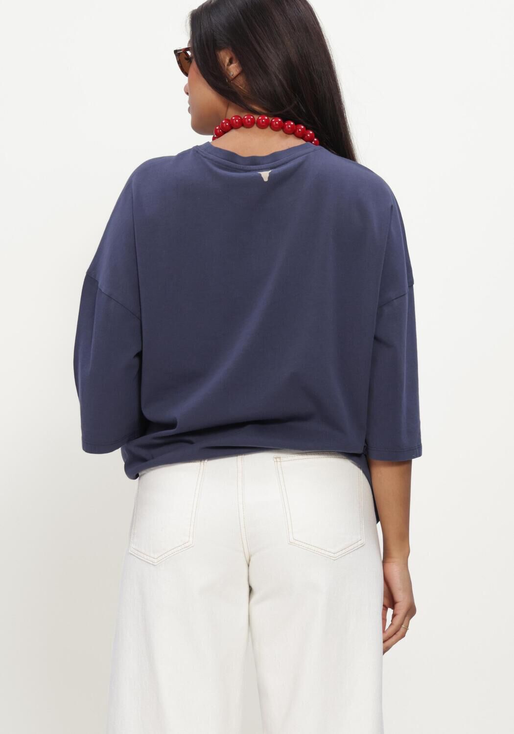 Blaue ALIX THE LABEL Tops & T-shirts LADIES KNITTED BIG ALIX ALIX T-SHIRT - large