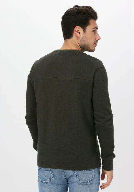 Olive TOMMY JEANS Pullover TJM WAFFLE SNIT - large