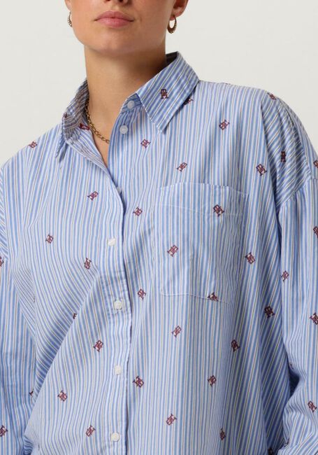 Hellblau TOMMY HILFIGER Blusen CMD STRIPE NEW OVERSIZD CO SHIRT - large