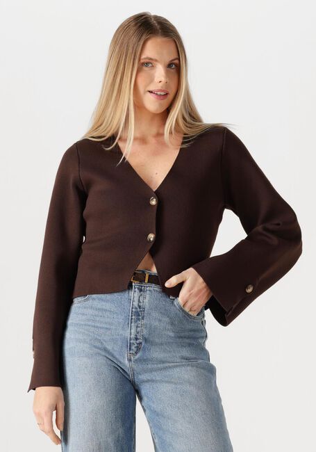 Braune NEO NOIR Strickjacke FULVIA KNIT BLOUSE - large