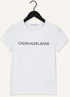 Weiße CALVIN KLEIN T-shirt CORE INSTIT LOGO SLIM FIT TEE Weiße CALVIN KLEIN T-shirt CORE INSTIT LOGO SLIM FIT TEE - medium