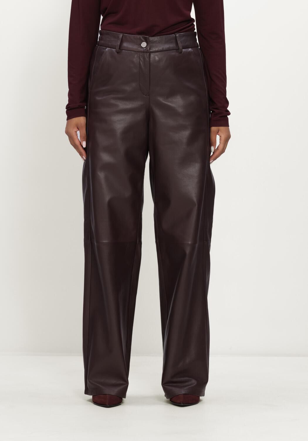 Bordeaux STUDIO AR Weite Hose DAVINA SHEEP SOFT WAXED - large